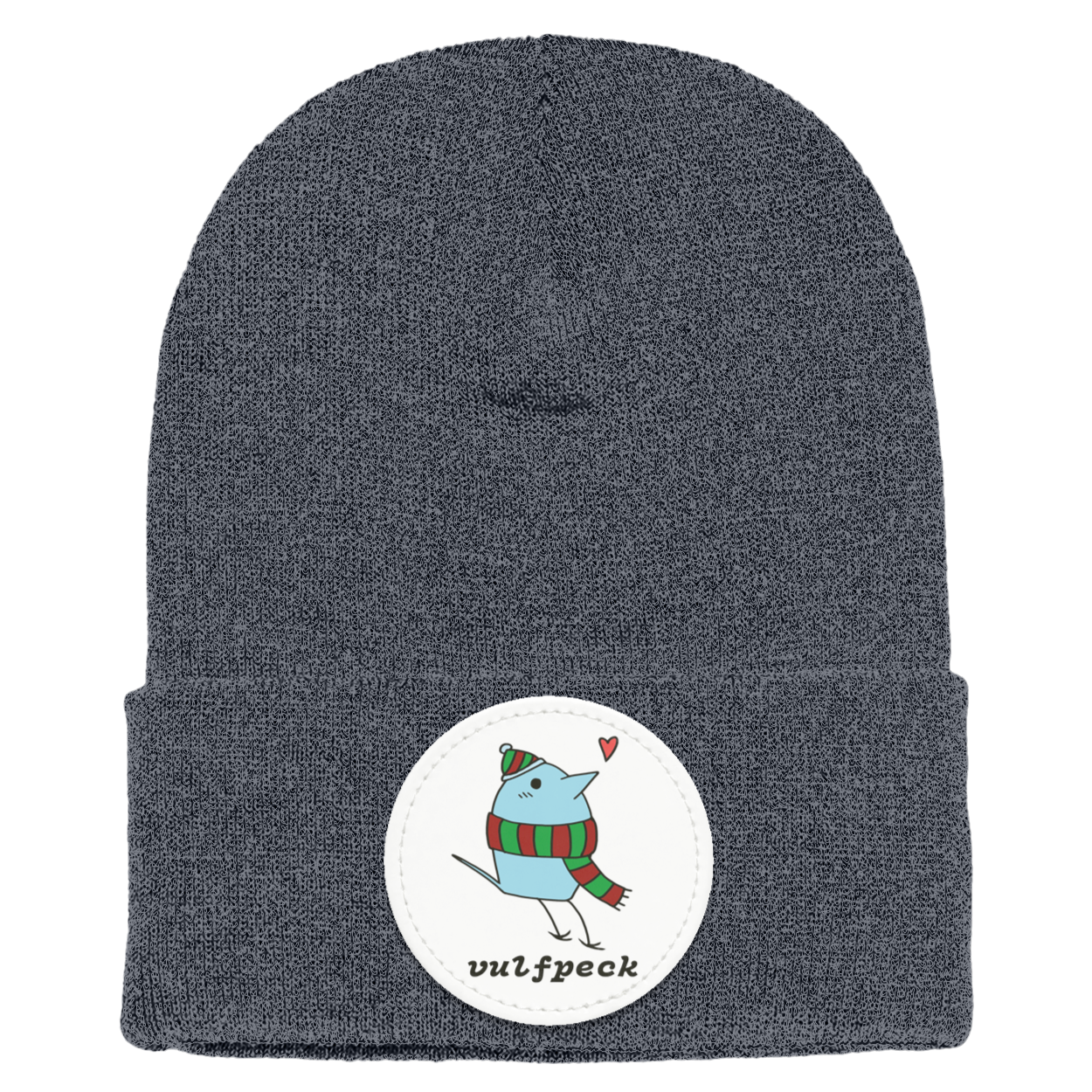 Cozy Blue Bird Cuffed Knit Beanie