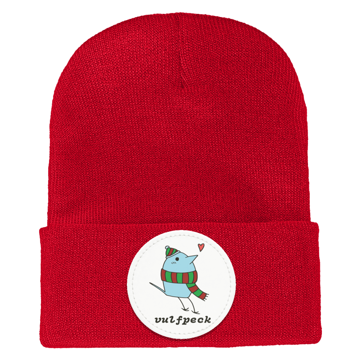 Cozy Blue Bird Cuffed Knit Beanie