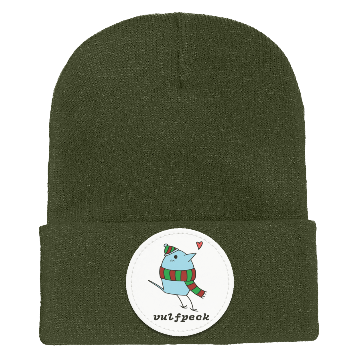 Cozy Blue Bird Cuffed Knit Beanie