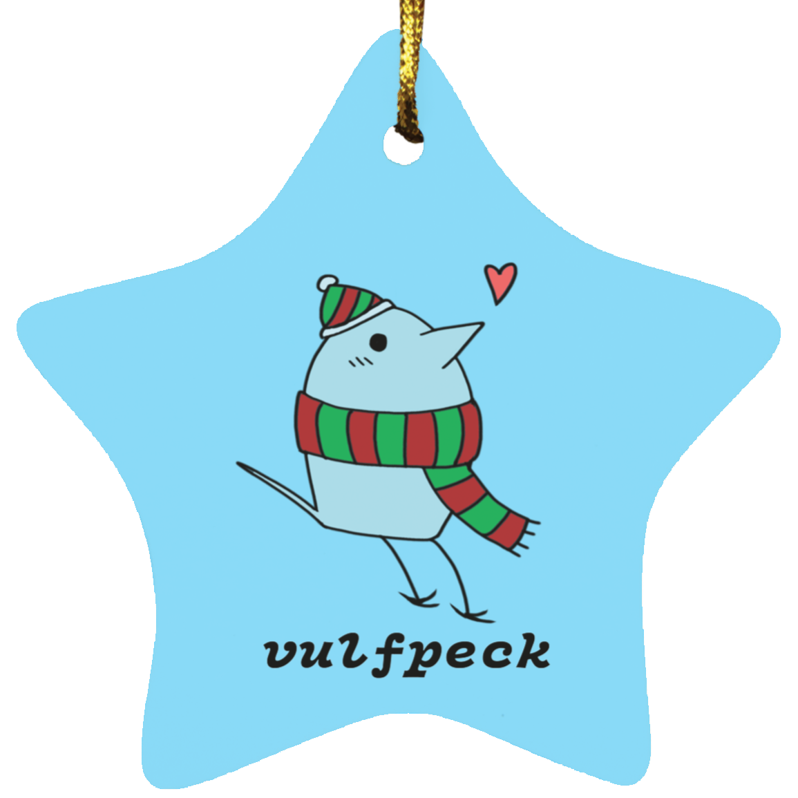 Cozy Blue Bird Star Ornament