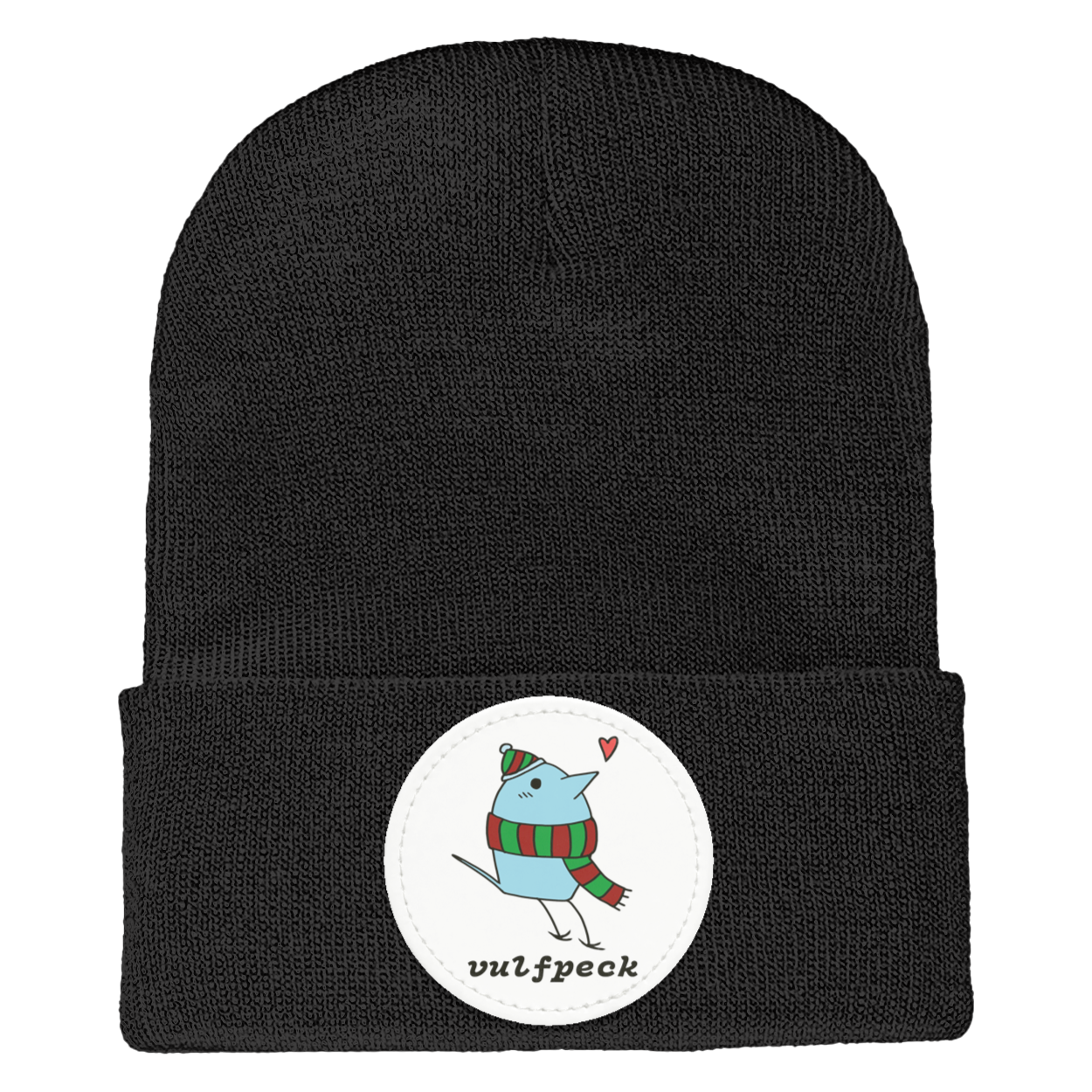 Cozy Blue Bird Cuffed Knit Beanie