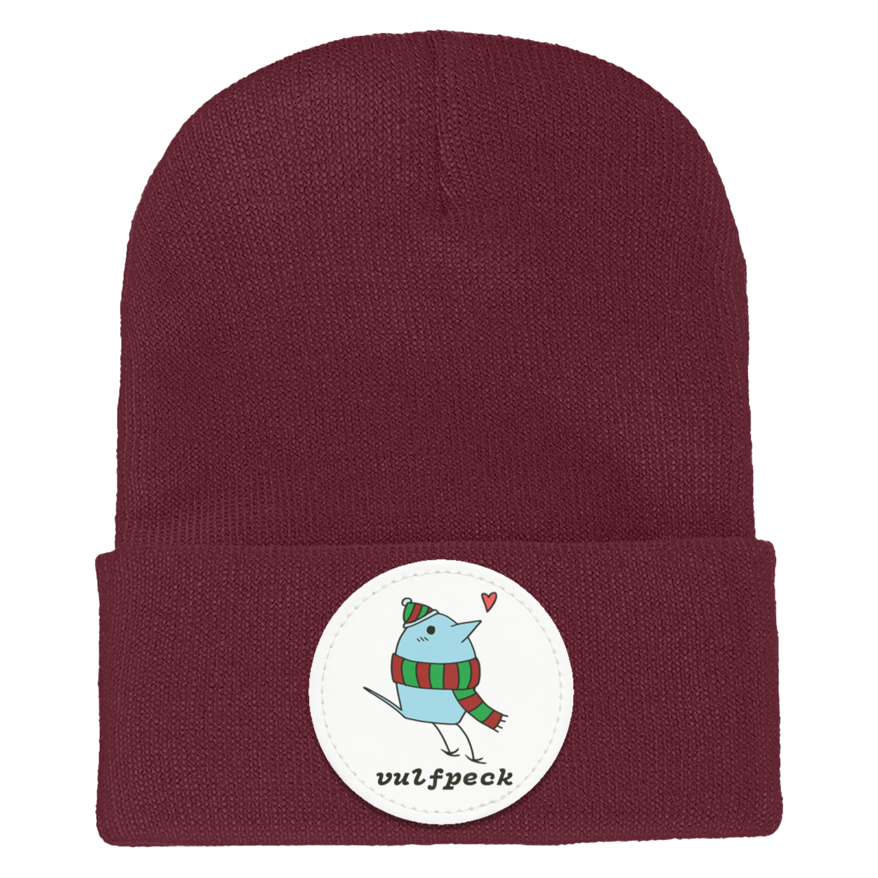 Cozy Blue Bird Cuffed Knit Beanie