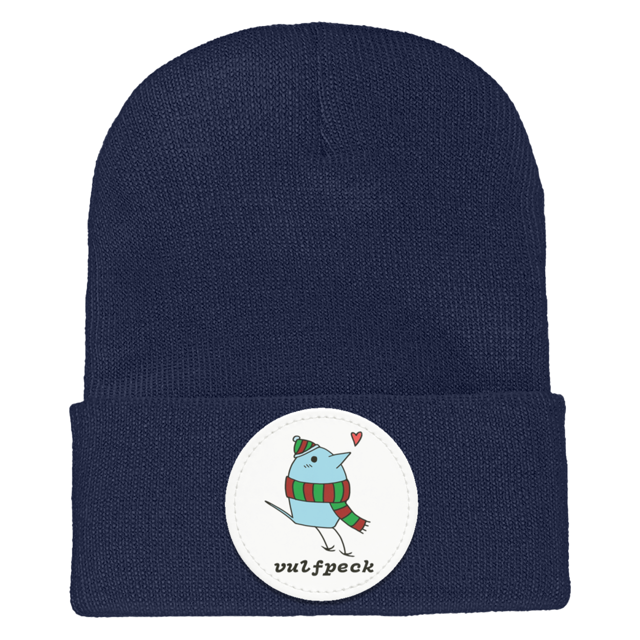 Cozy Blue Bird Cuffed Knit Beanie