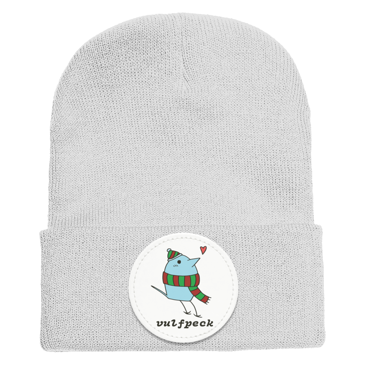 Cozy Blue Bird Cuffed Knit Beanie