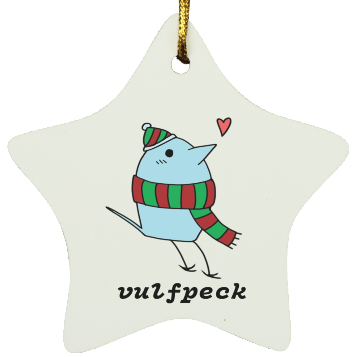 Cozy Blue Bird Star Ornament