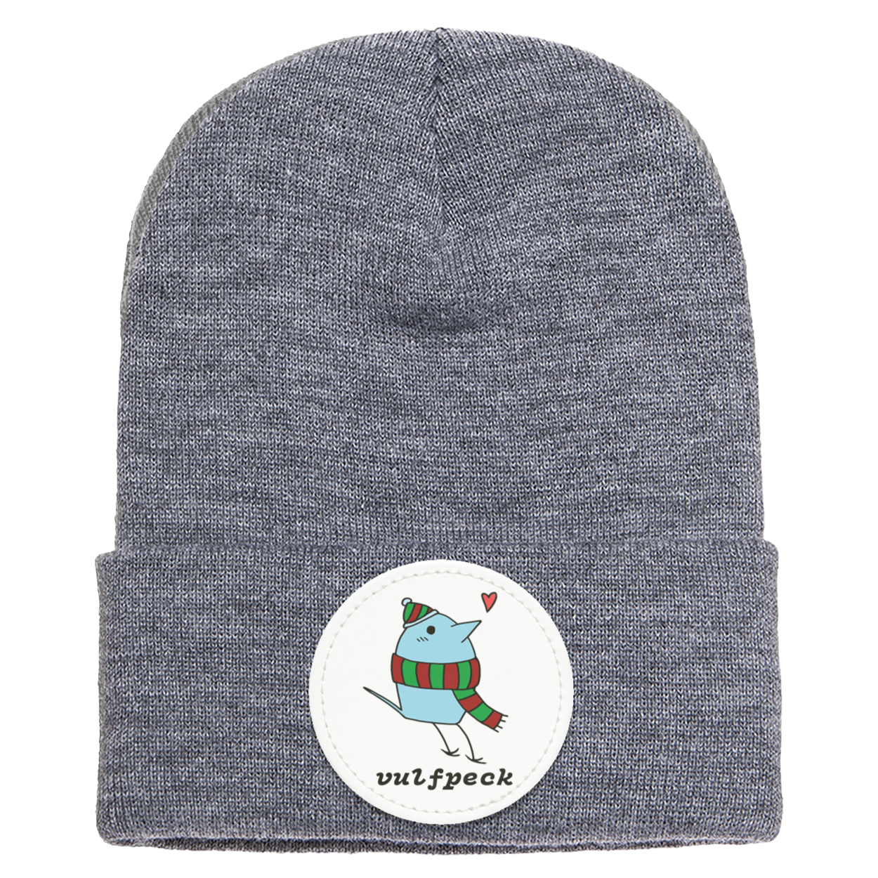 Cozy Blue Bird Cuffed Knit Beanie