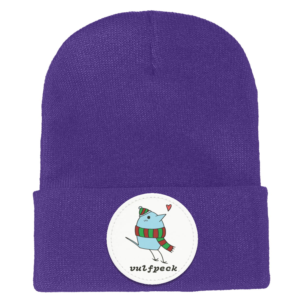 Cozy Blue Bird Cuffed Knit Beanie