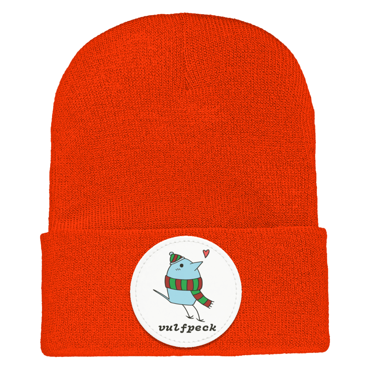 Cozy Blue Bird Cuffed Knit Beanie